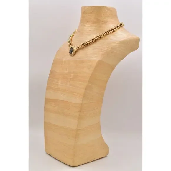 Givenchy Vintage Coin Medallion Collar Necklace Chunky Curb Gold Signed BinBM - Picture 9 of 12